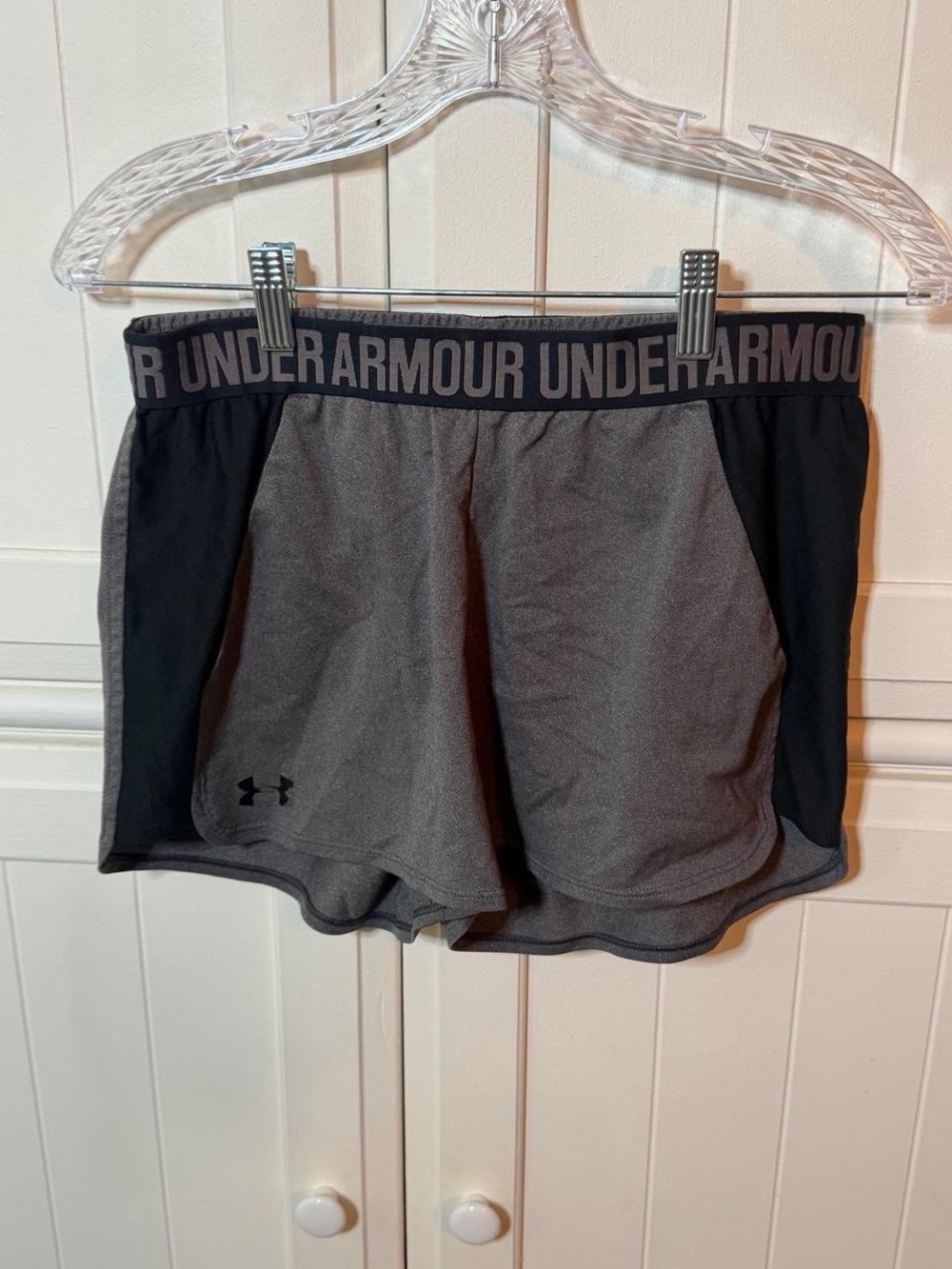 Under Armour Women's Grey and Black Performance Shorts